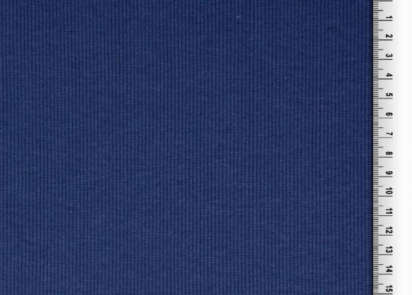 20 cm Reststück Bündchenstoff Grobripp Jeansblau
